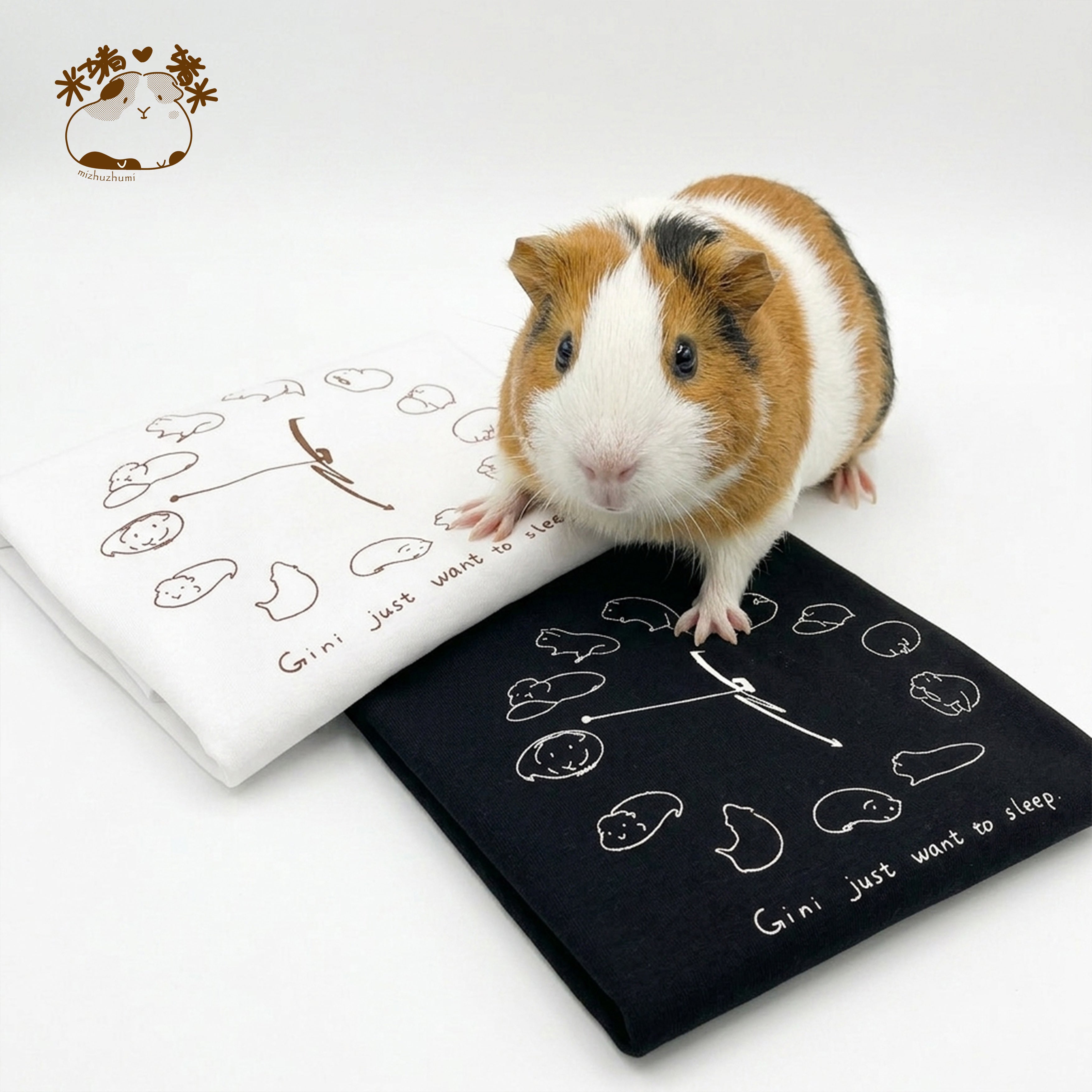 「ねむねむジーニー」時計柄コットンTシャツ