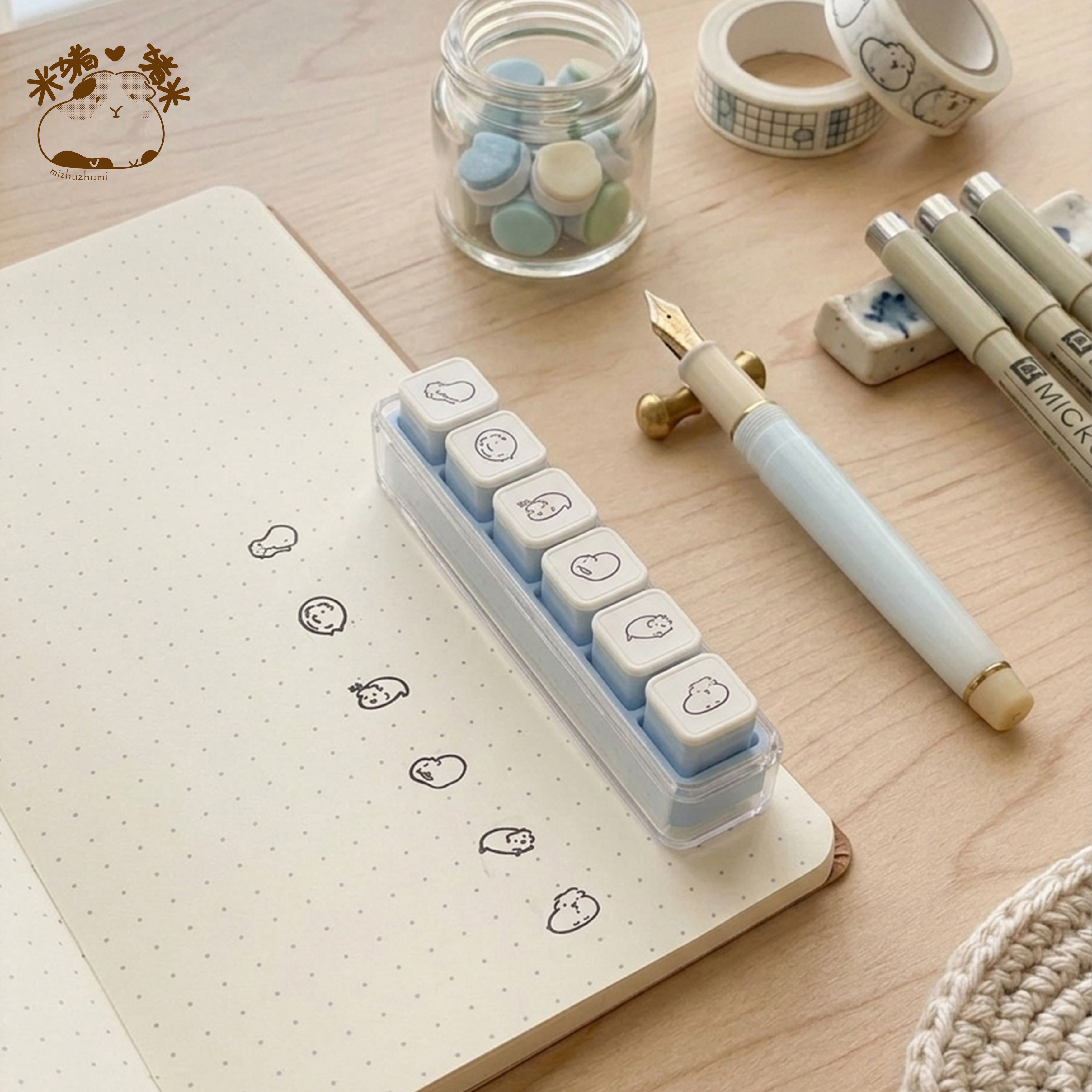 モルモット 6-in-1 取り外し可能スタンプブロック