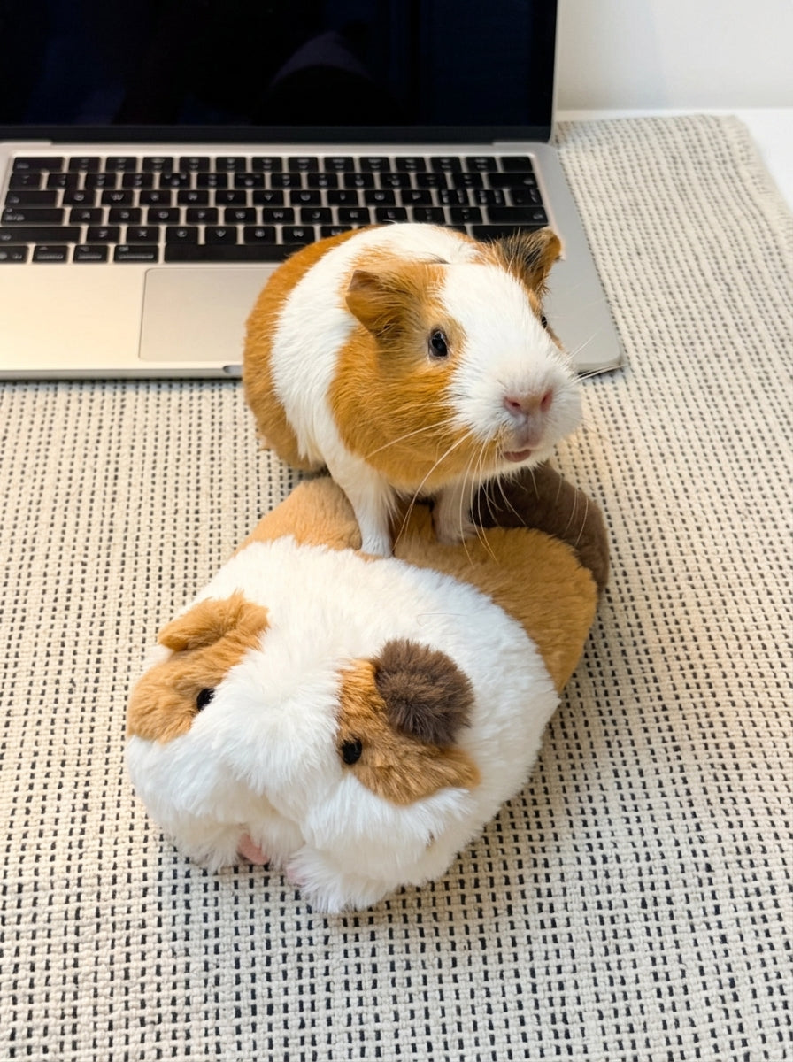 Calico guinea pig lying plush toy, product photo 24