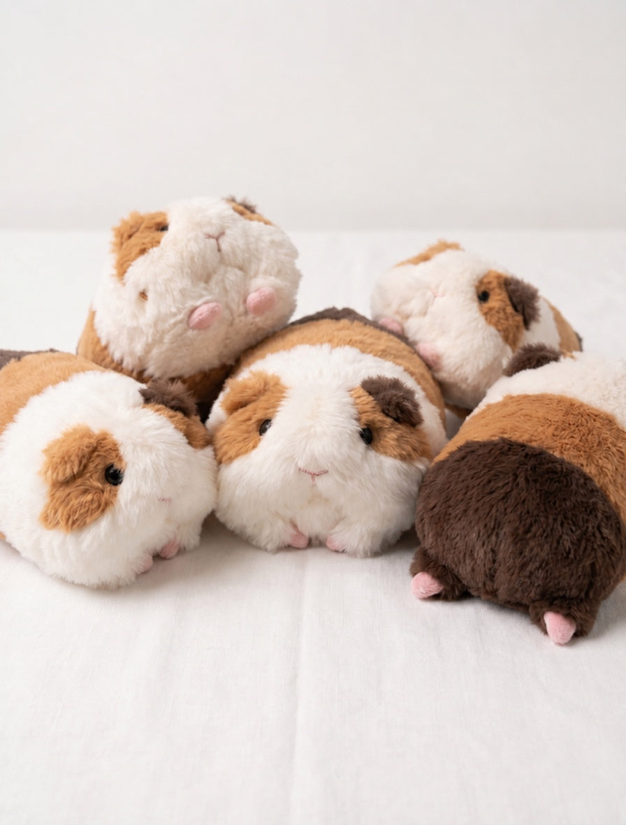 Calico guinea pig lying plush toy, product photo 20