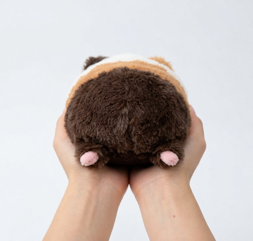 Calico guinea pig lying plush toy, product photo 8