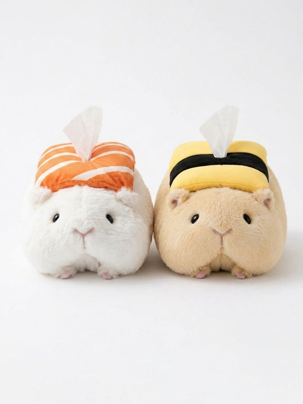 Salmon and tamagoyaki guinea pig plush tissue box holders