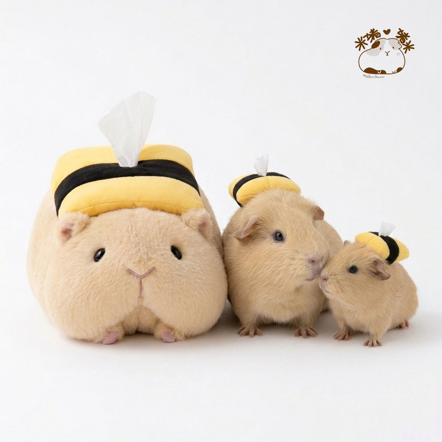 Tamagoyaki guinea pig plush tissue box holder with guinea pigs