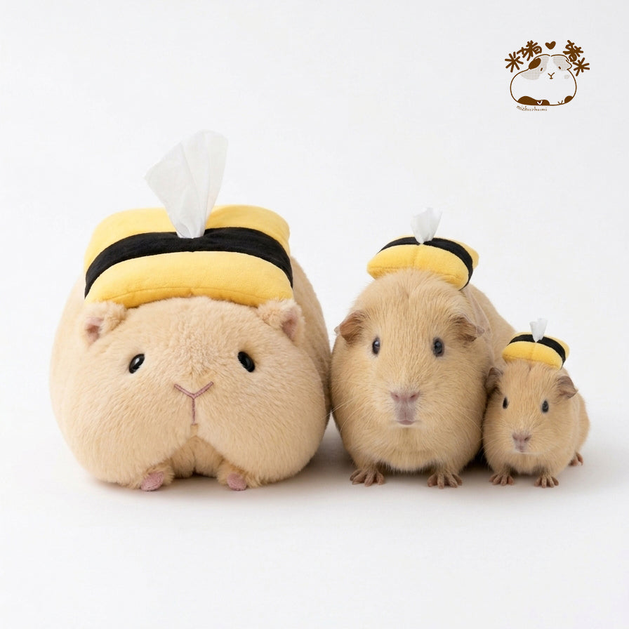 Tamagoyaki guinea pig plush tissue box holder with guinea pigs