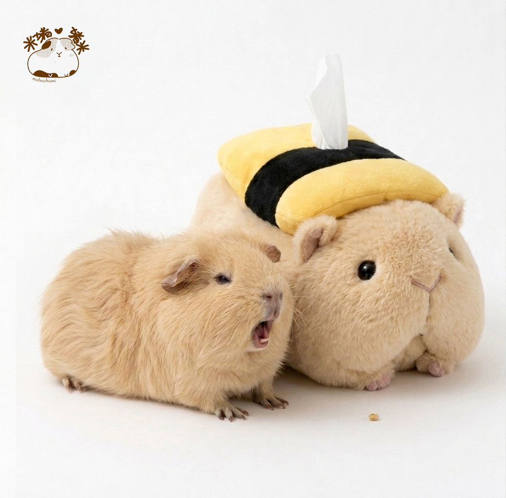 Tamagoyaki guinea pig plush tissue box holder with guinea pig